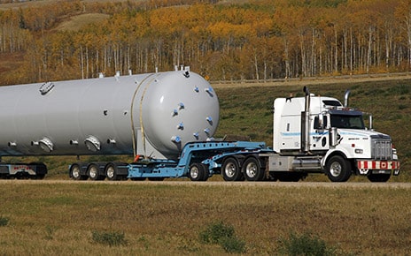 Big rig hauling custom Oil and Gas Production Equipment