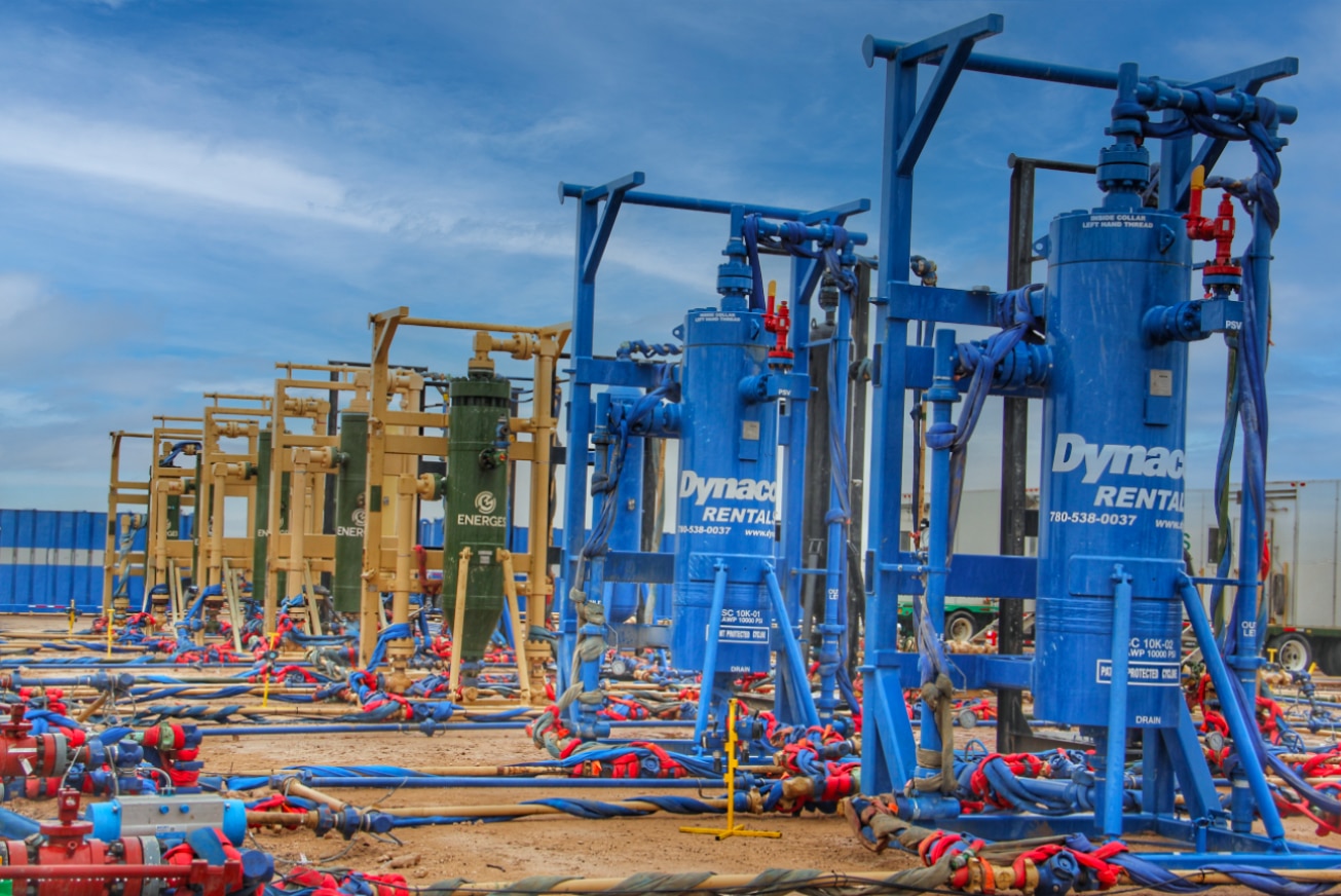 Dynacorp Rentals next to Energes Mojave cyclones